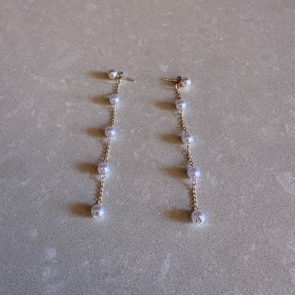 Pearl Chain Earring- vintage classy accessories top quality bohemian dainty cute